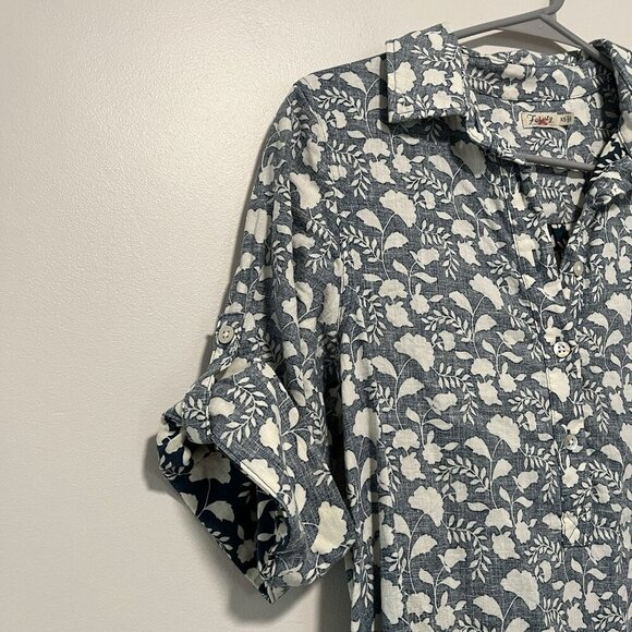FAHERTY Penny Linen Dress In Blue Indigo Echo Floral Size XS - Picture 4 of 8